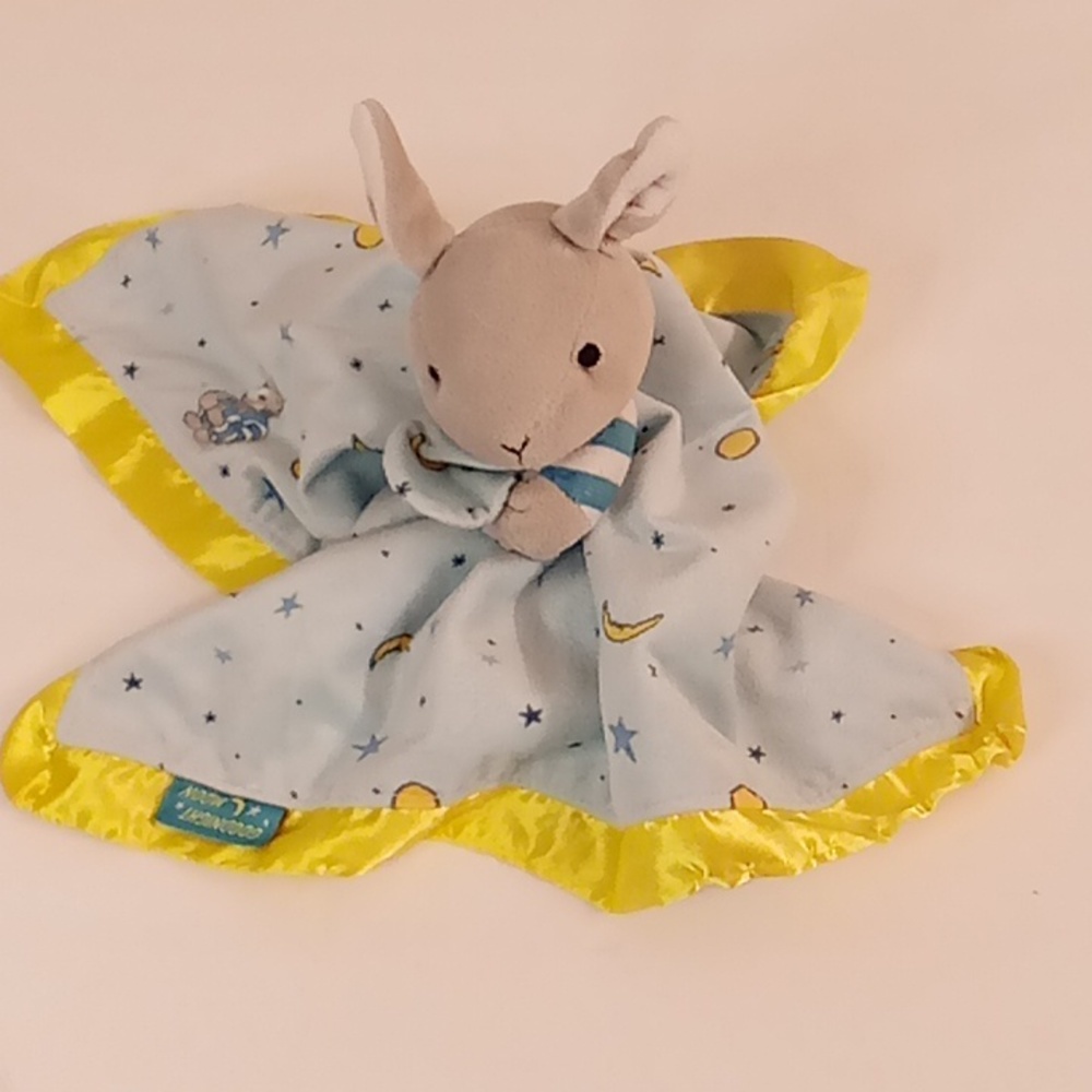 GOODNIGHT MOON Lovey, Lovie, Blanket Rabbit plush One Size blue-yellow color